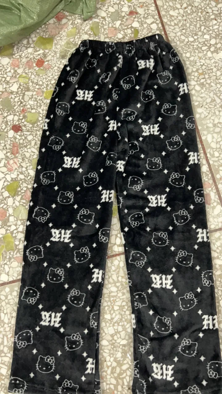 Hello Kitty Velvet Pajamas, Loose Casual