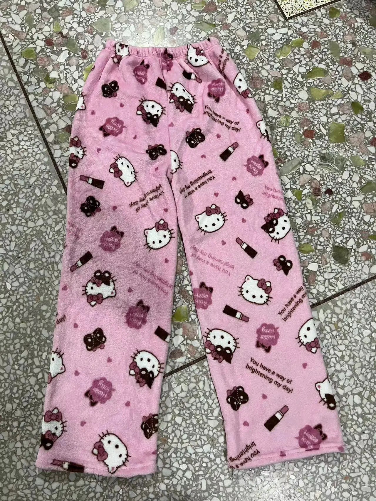 Hello Kitty Velvet Pajamas, Loose Casual