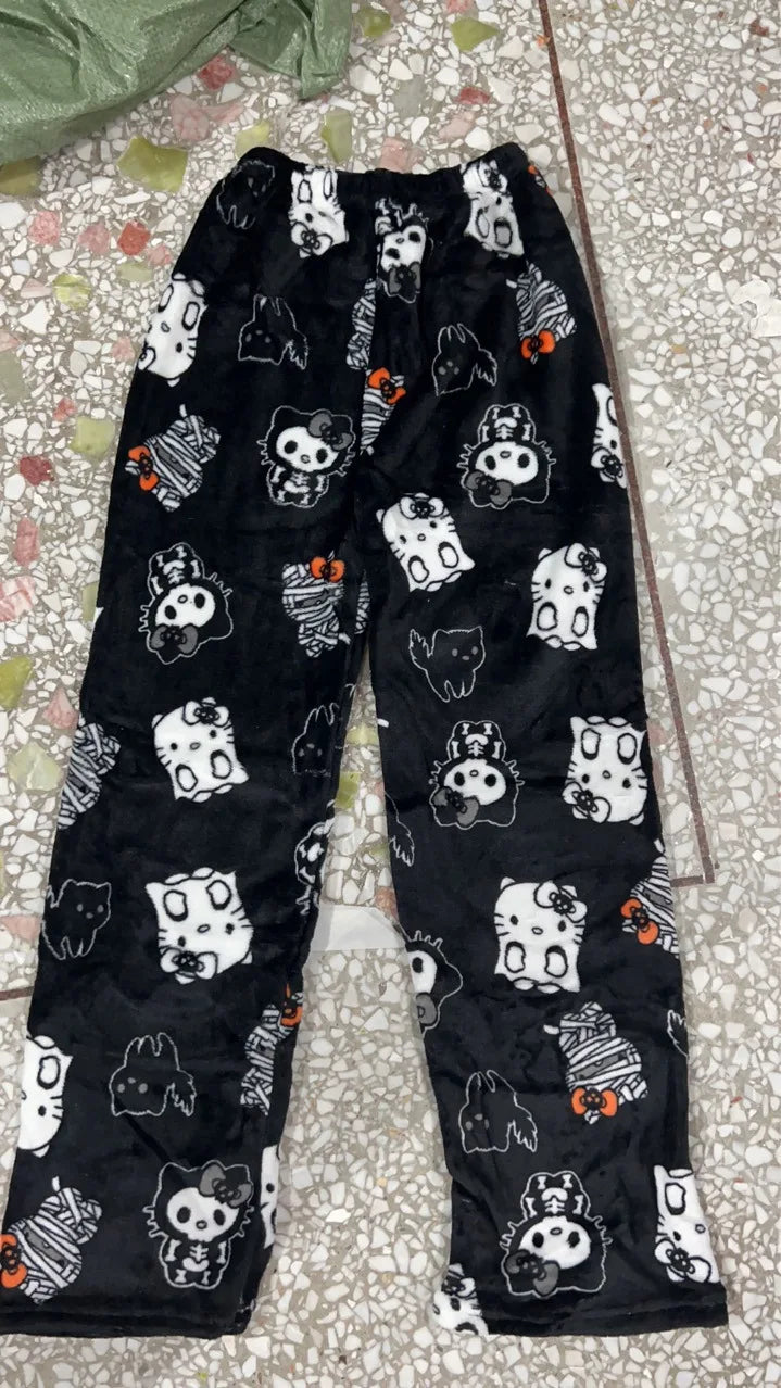 Hello Kitty Velvet Pajamas, Loose Casual