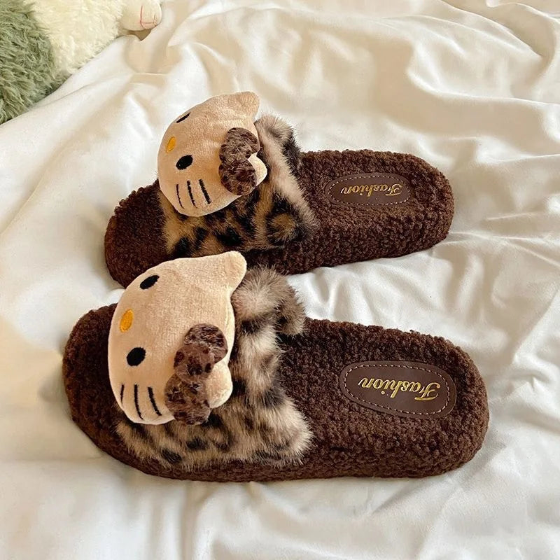 Hello Kitty Cartoon Fur Indoor Non-Slip Slippers