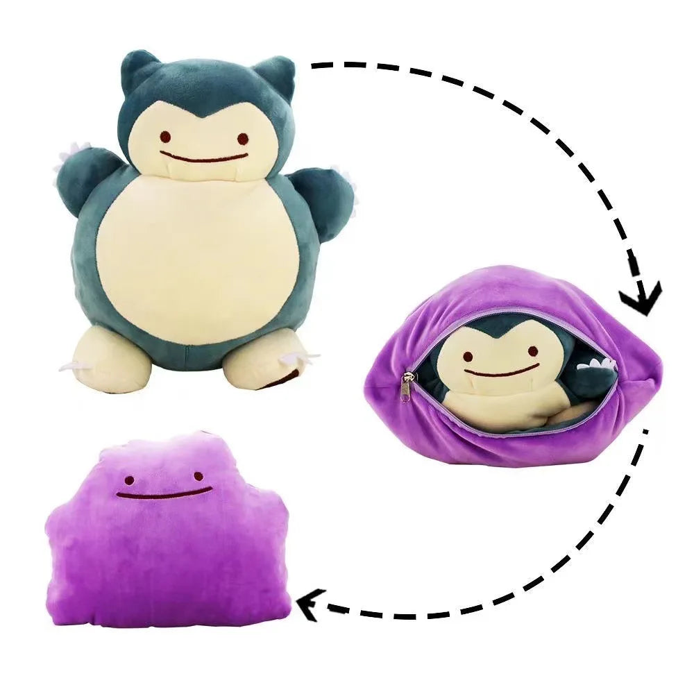 Pokemon Ditto Transform Snorlax Inside-Out Cushion Pillow