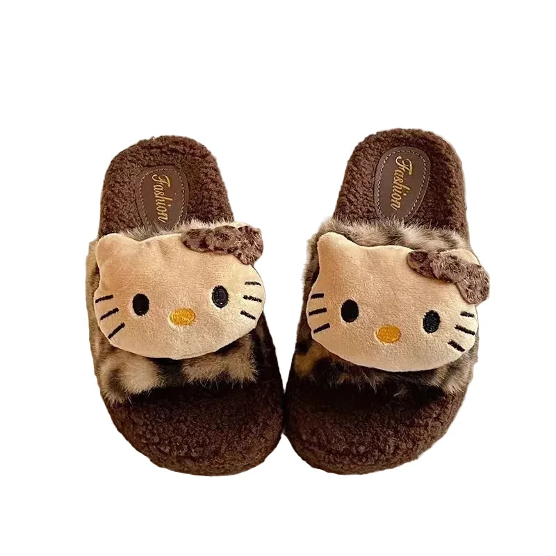 Hello Kitty Cartoon Fur Indoor Non-Slip Slippers