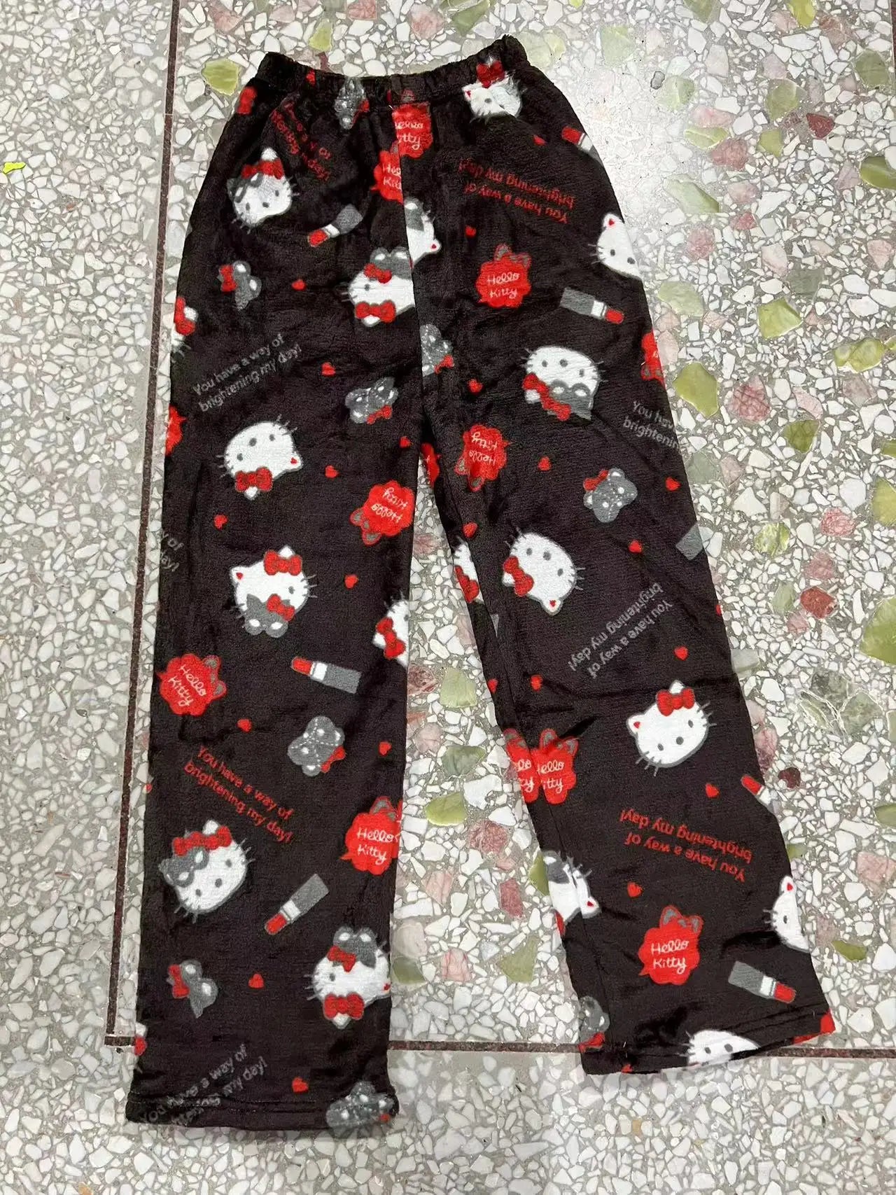 Hello Kitty Velvet Pajamas, Loose Casual