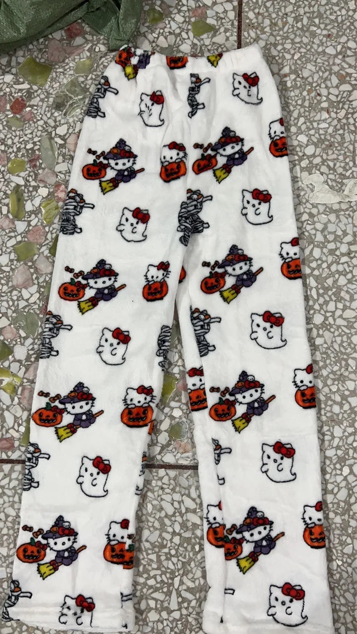Hello Kitty Velvet Pajamas, Loose Casual