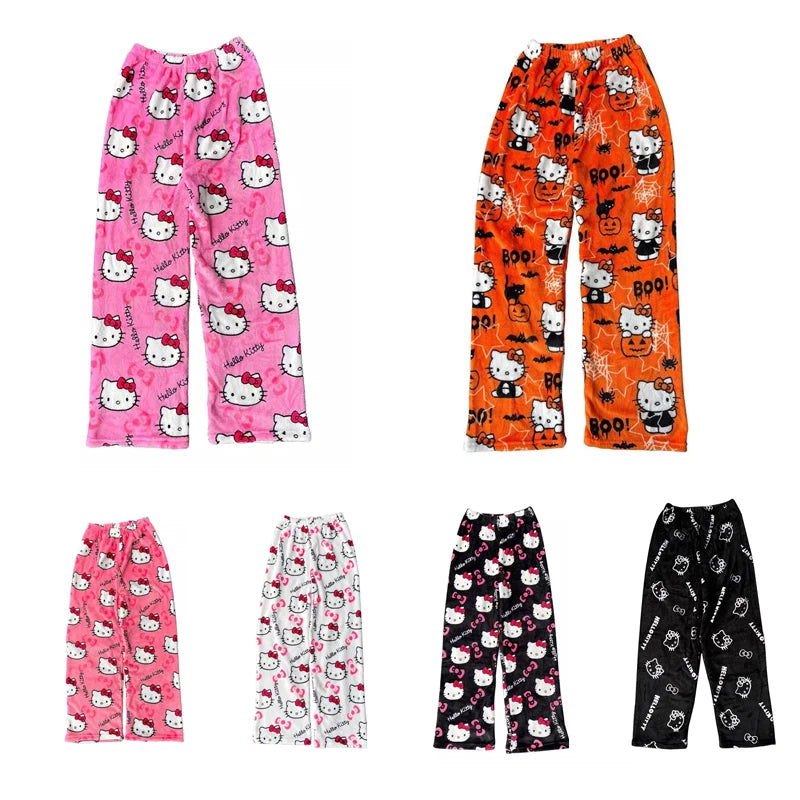 Hello Kitty Velvet Pajamas, Loose Casual