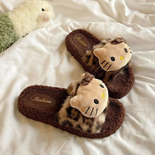 Hello Kitty Cartoon Fur Indoor Non-Slip Slippers